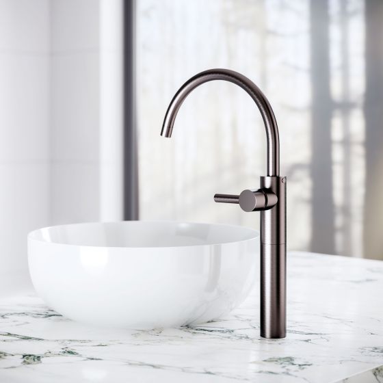 Joerger Design, CHARLESTON ROYAL, mink matt, single-lever mixer, washbasin tap, anthracite, premium, modern, minimalist, bathroom design, bathroom accessories