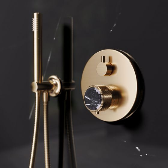 Jörger, Design, bathroom, luxury, taps, faucets, accessories, Valencia, jewelry edition, , marble, black, natural stone, shower, mixer, hand shower, hose