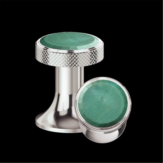 Jörger Design, Valencia, polished nickel, green aventurine, natural stone, designer fitting, industrial style, luxurious, gemstone, premium  