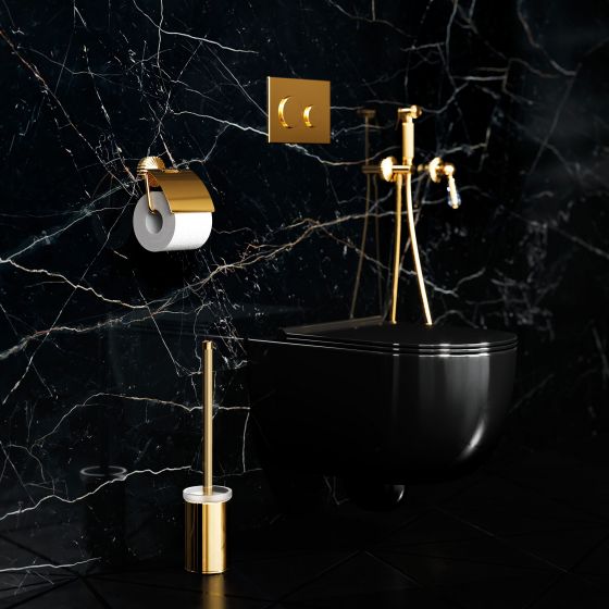 Jörger Design, Cronos Crystal, gold, crystal handles, w.c. area, w.c. accessories, ablution spray combination, bathroom, elegant, luxurious