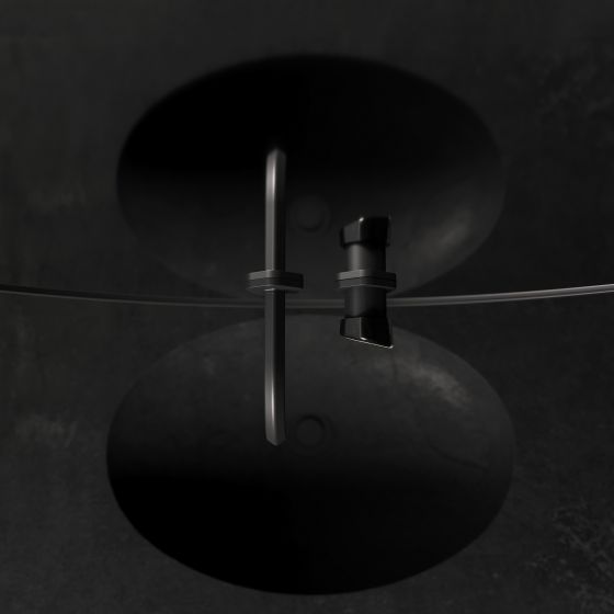 Jörger Design, Shadó, Schwarz matt, Naturstein, schwarzer Marmor, Wand-Waschtisch Armatur, Waschtischarmatur