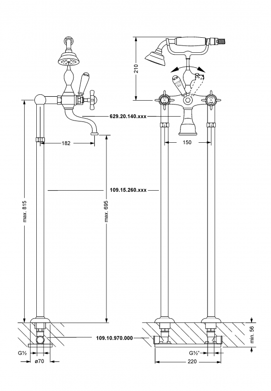 629.20.140.xxx Specification drawing mm