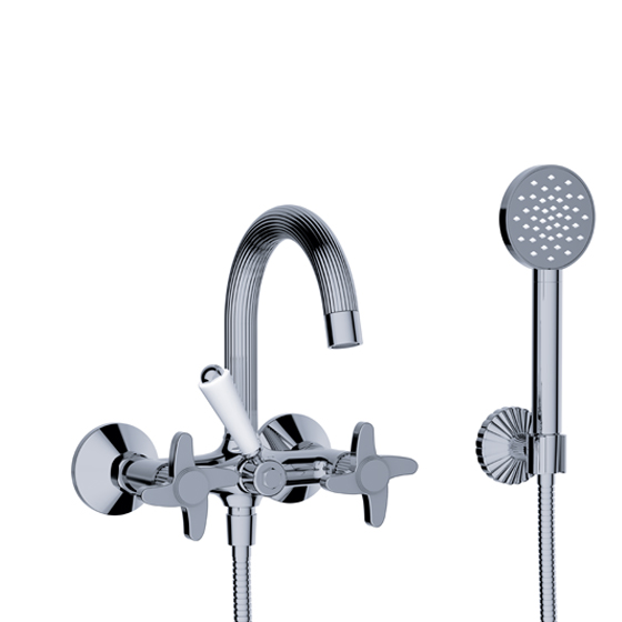 Bath tub mixer - Exposed tub/shower mixer, incl. shower set - Article No. 637.20.102.xxx